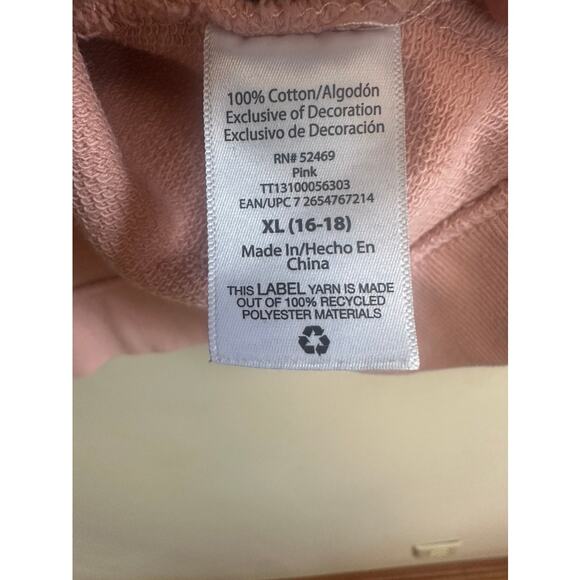 Time & Tru Pink Ruffle Sleeve Sweatshirt XL - Picture 3 of 6
